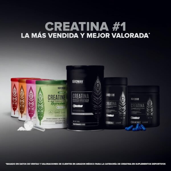 BIRDMAN | Creatina Monohidratada de Alta Pureza En Polvo Sin Sabor, Preworkout, Alto Rendimiento | 90 Servicios | 450g.