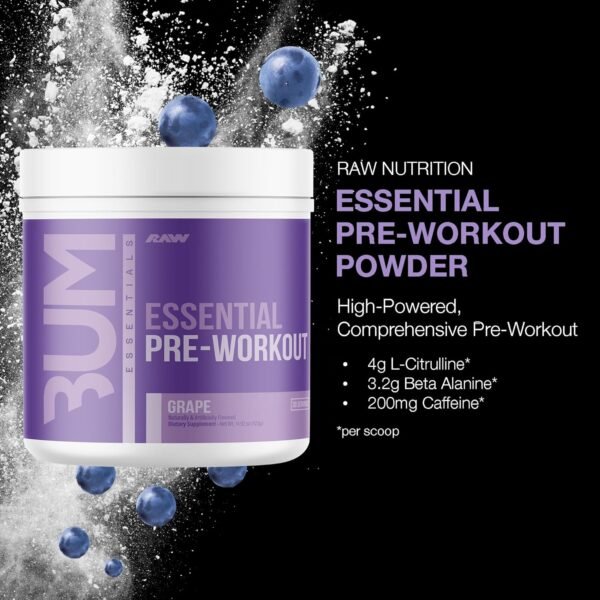 81FdxKT03jL._AC_SL1500_ Raw cbum essential pre workout pre entreno 30 servicios sabor Grape