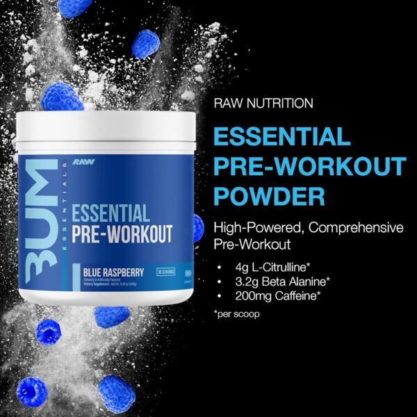 81drrJevW6L._AC_SL1500_ Raw cbum essential pre workout pre entrenamiento 30 servicios sabor blue raspberry