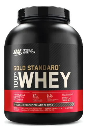Suplemento En Polvo Optimum Nutrition Proteína Gold Standard 100% Whey Proteína Sabor Double Rich Chocolate En Pote De 2.27kg